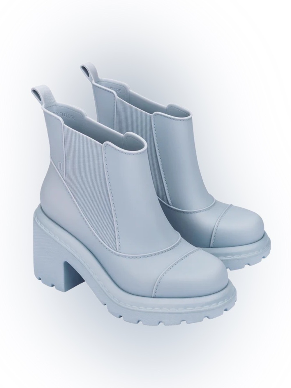 Melissa Courtney Platform Chelsea Boots Pastel Blue Vegan Size 6